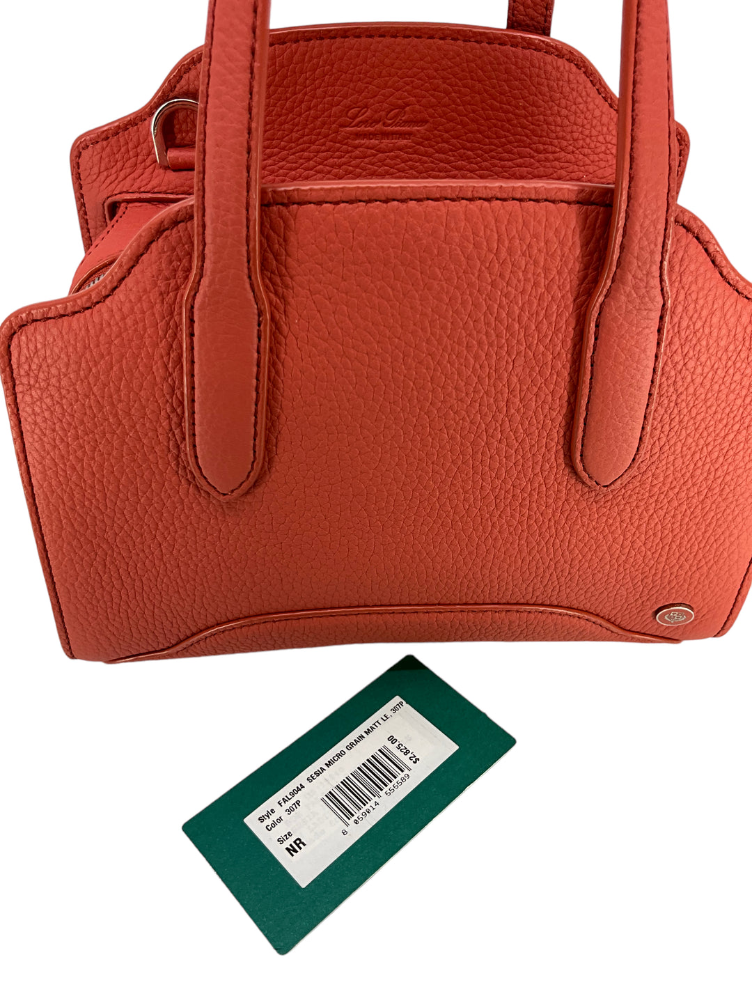 LORO PIANA Grained Calfskin Sesia Satchel Bag with Shoulder Strap