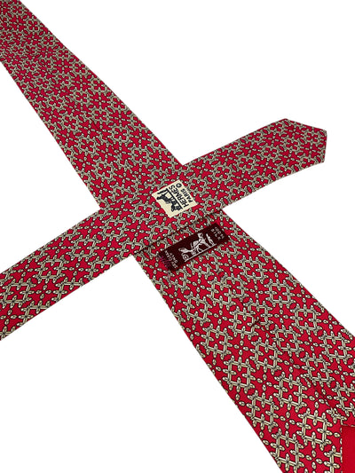 HERMES Printed Silk Classic Men's Neck Tie 7414 HA-Consigned Designs
