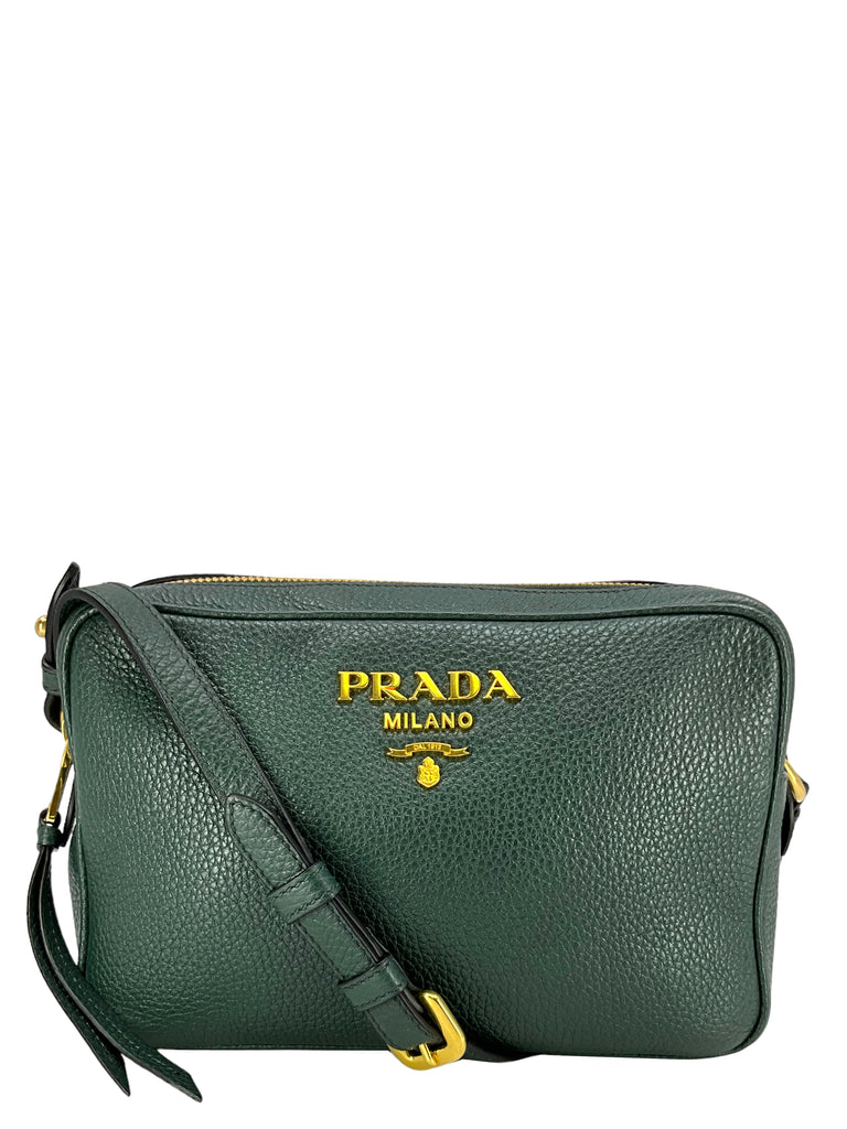 PRADA Vitello Phenix Double ZIp Camera Bag Black - Consigned Designs