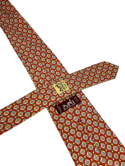 HERMES Printed Silk Classic Men's Neck Tie 7725 OA-Consigned Designs