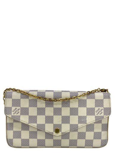 LOUIS VUITTON Damier Azur Pochette Felicie Chain Wallet-Consigned Designs