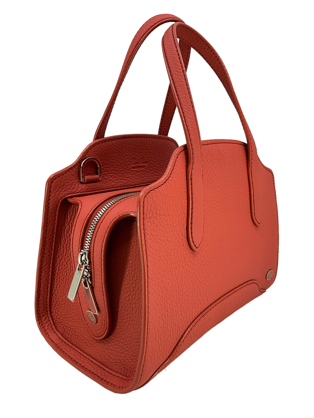 LORO PIANA Grained Calfskin Sesia Satchel Bag with Shoulder