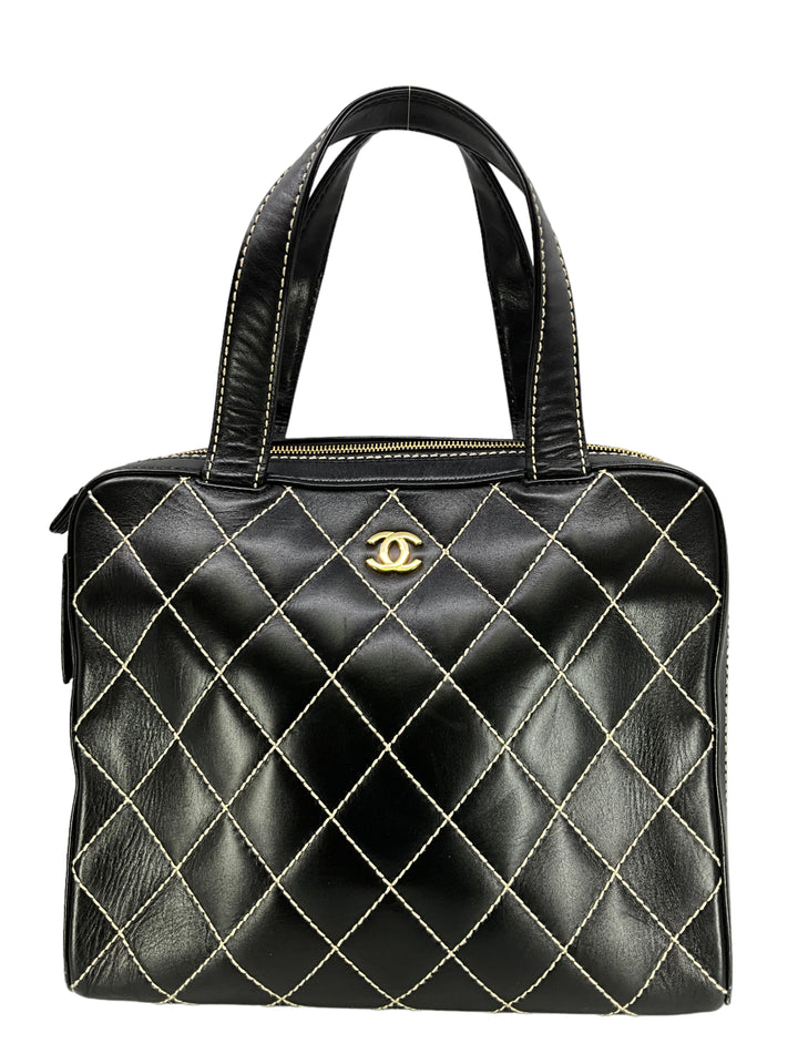 Chanel Wild Stitch Quilted Leather Surpique Bowler Bag - Consigned