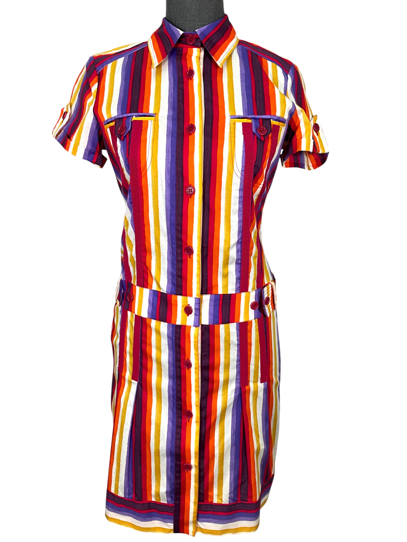 ETRO Striped Cotton Belted Shirt Dress Size 40 NEW - Consigned Designs ETRO Striped Cotton Belted Shirt Dress Size 40 NEW - Consigned Designs