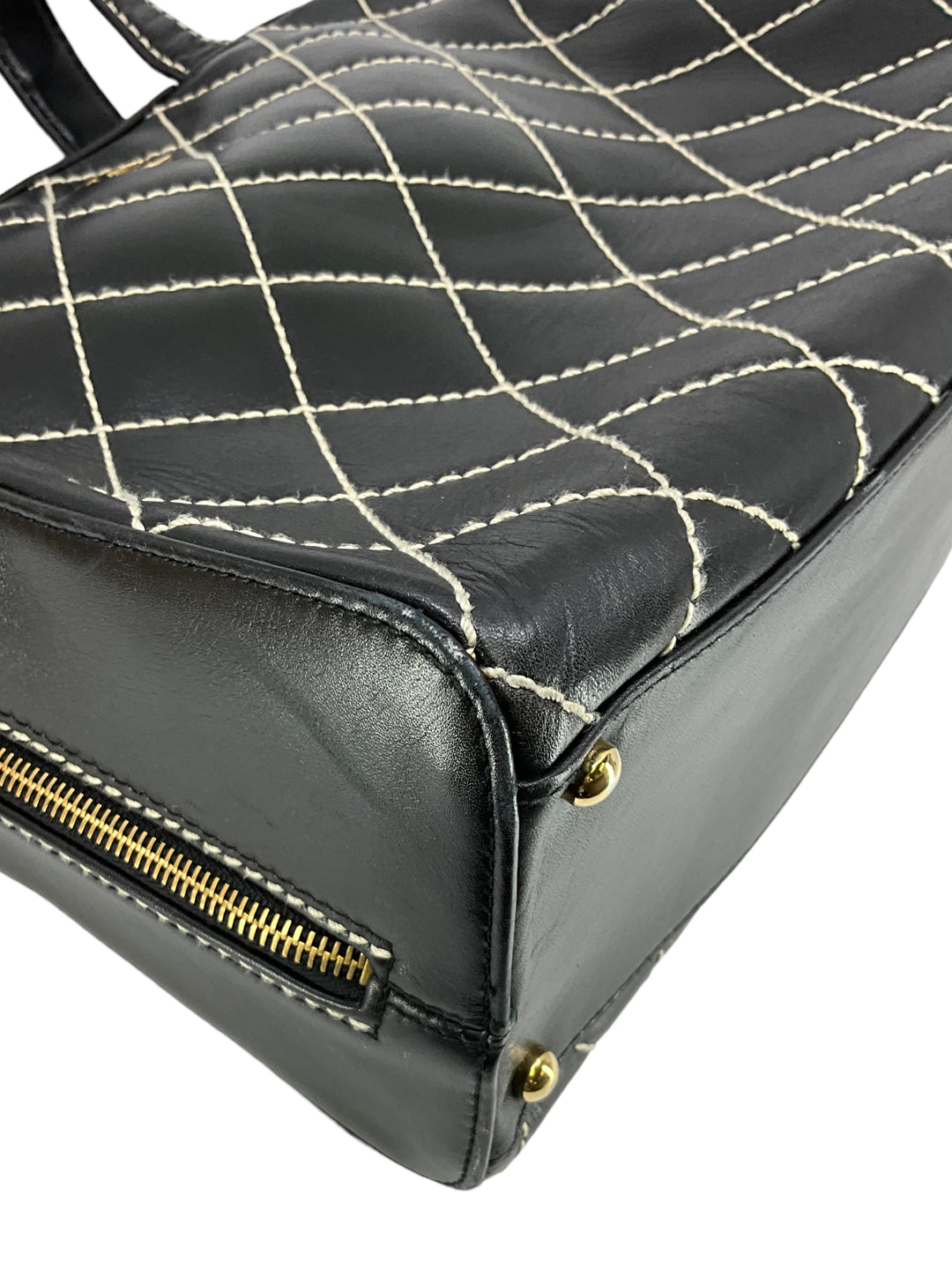 Chanel Wild Stitch Quilted Leather Surpique Bowler Bag - Consigned