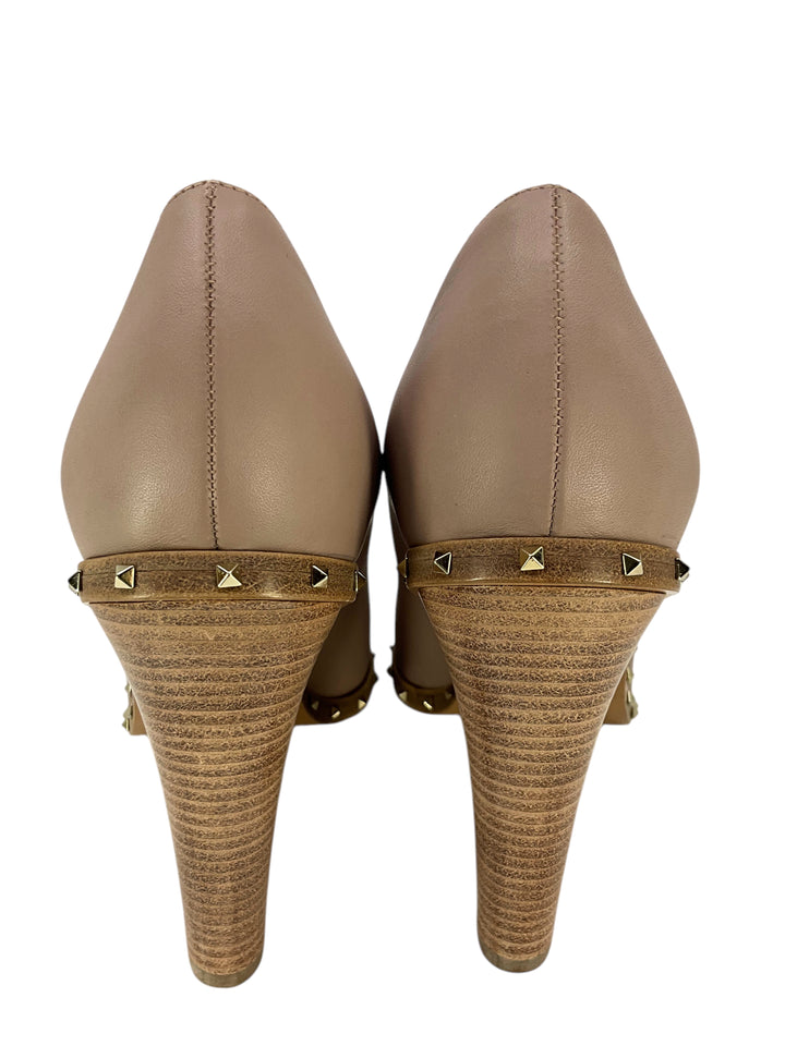 Valentino Garavani Soul Rockstud Leather Mary Jane Pumps