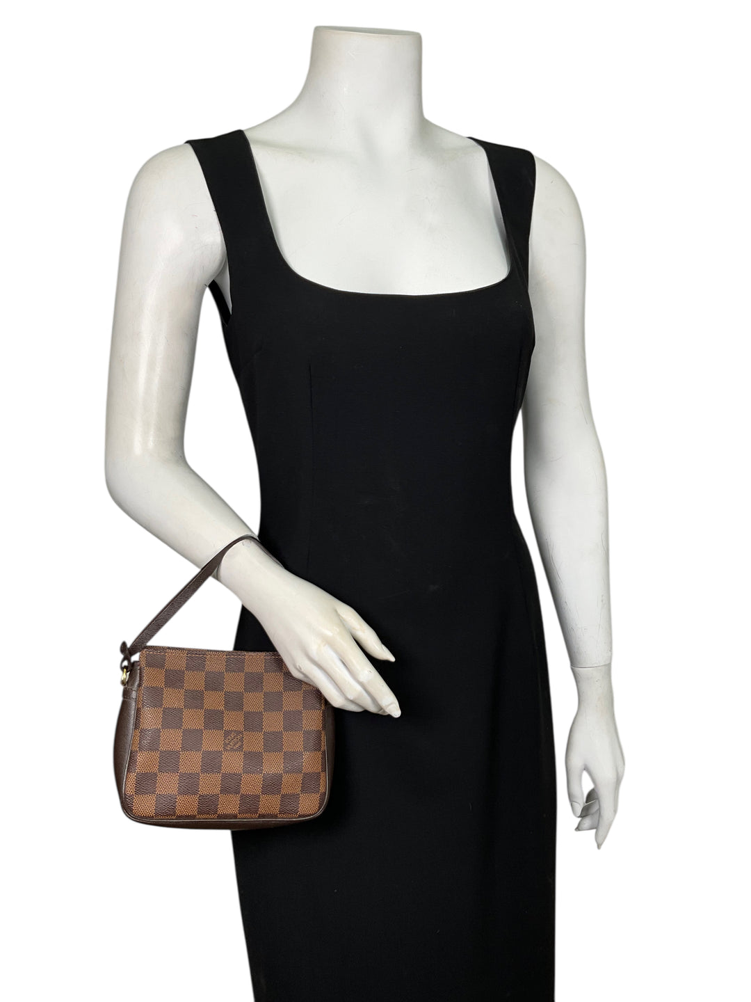 Louis Vuitton Damier Ebene Trousse Make Up Bag Pochette Bag