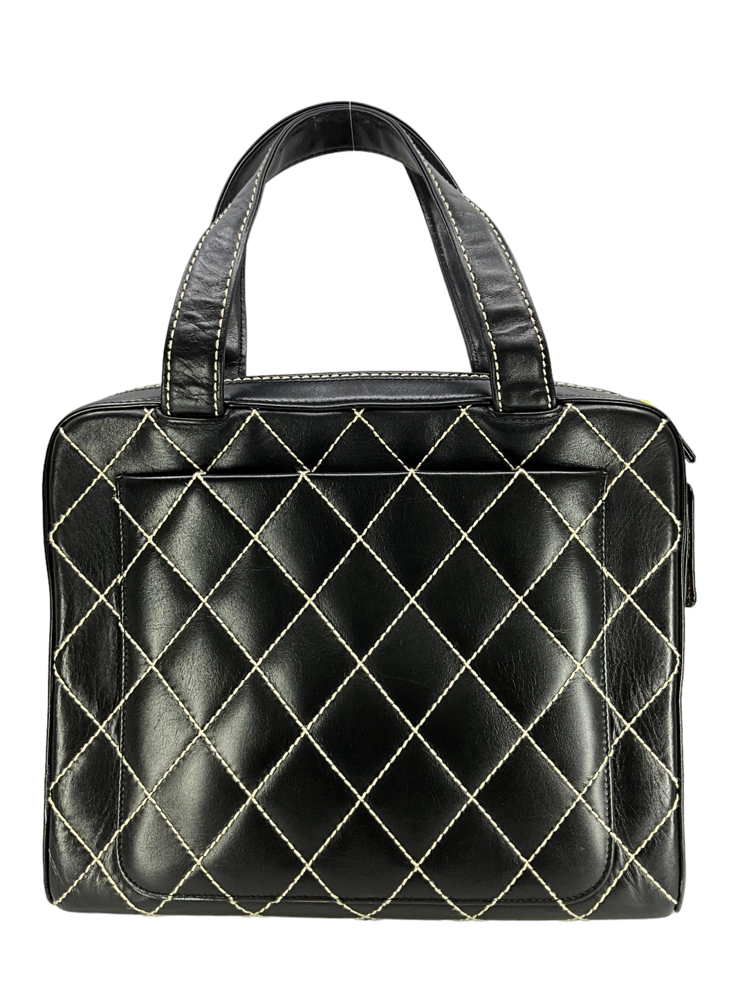 CHANEL バック chanelofficial Vintage Wild Stitch accordion flap Surpique black