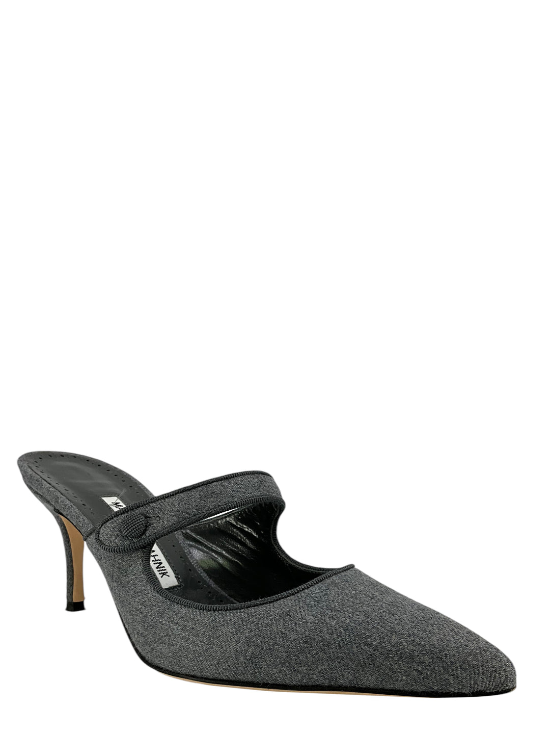 Manolo Blahnik カンパリ メリージェーン 黒 サイズ36 Manolo Blahnik Flannel Mary Jane Pumps 70mm Size 7.5 - Consigned