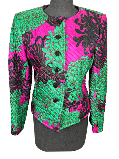 Yves Saint Laurent 1980's Rive Gauche Print Button Down Jacket Size M-Consigned Designs