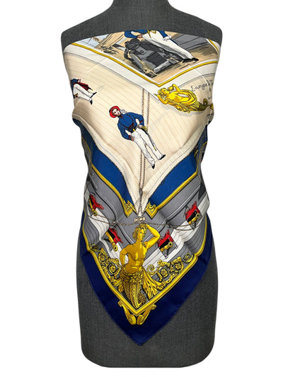 HERMES Jeanne D’Arc Croiseur Ecole Silk Scarf 90-Consigned Designs