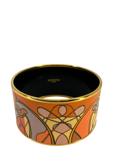 HERMES Coup de Fouet Au Bloc Enamel Extra Wide Equestrian Bracelet 65-Consigned Designs