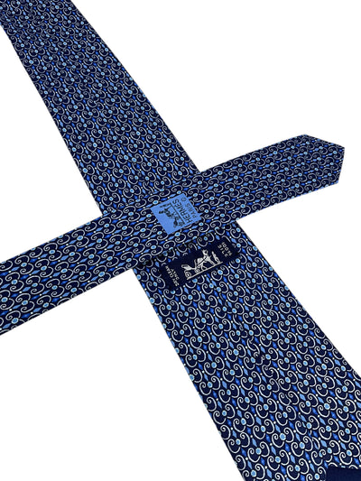 HERMES Printed Silk Classic Men's Neck Tie 7796 FA-Consigned Designs