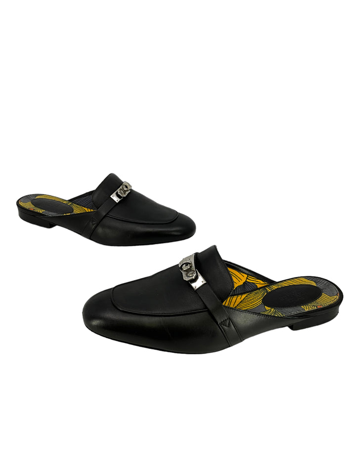 HERMES Leather OZ Turn-Lock Mules Size 7.5 - Consigned Designs