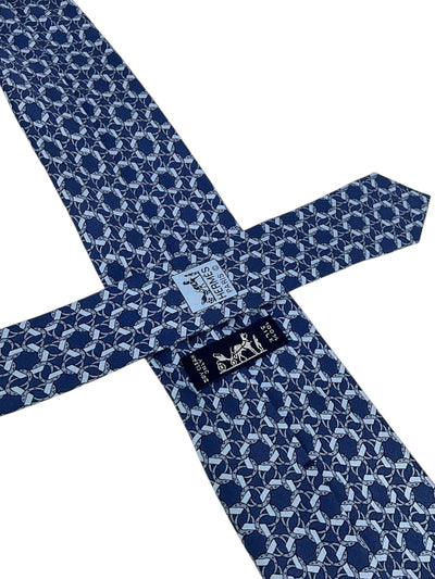 HERMES Printed Silk Classic Men's Neck Tie 7935 MA-Consigned Designs