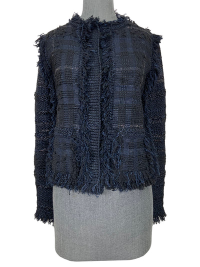 Lanvin Fringed Plaid Tweed Jacket Size XS-Consigned Designs