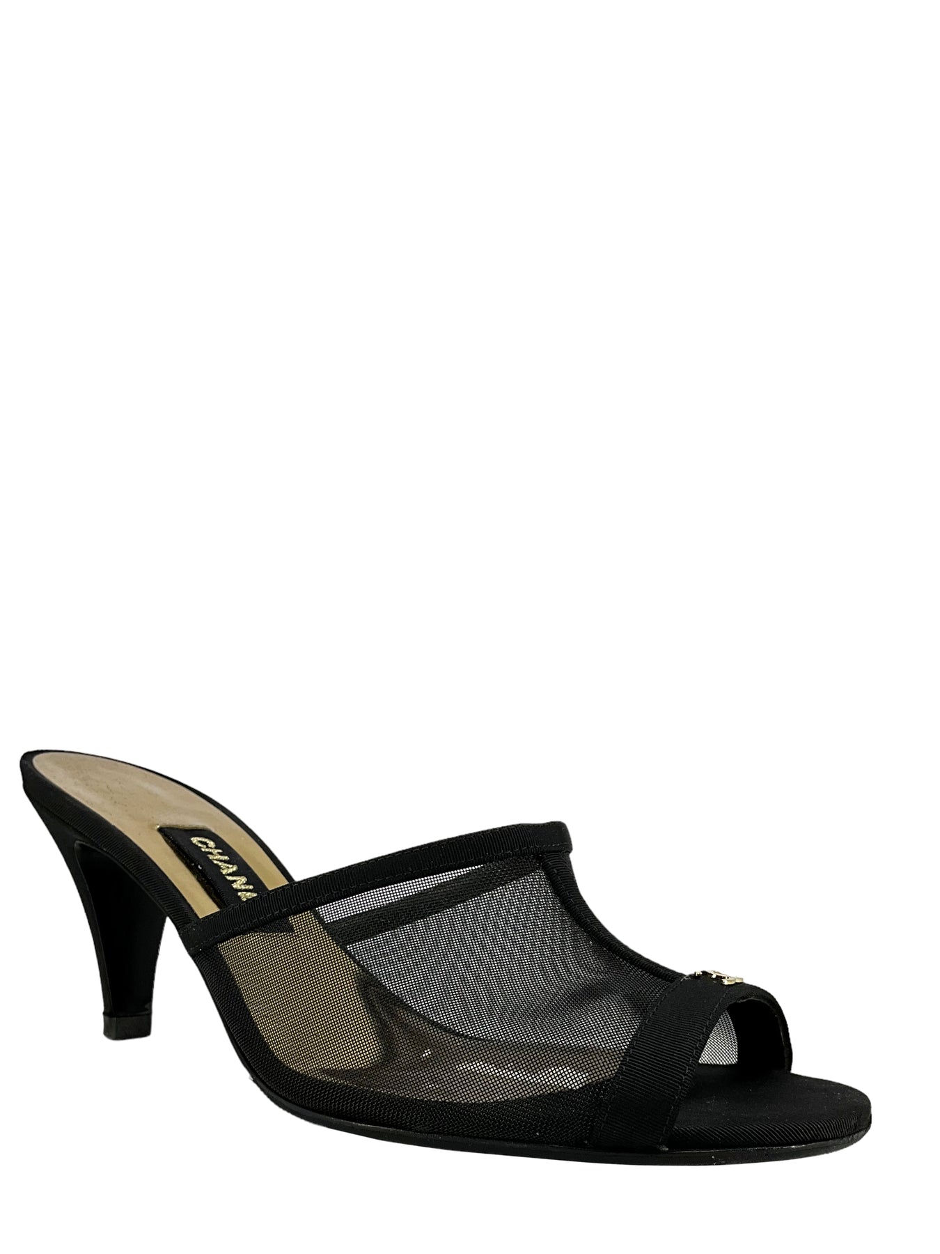 Block Heel Mules Chanel Grosgrain Mules CHANEL 21S Mesh And
