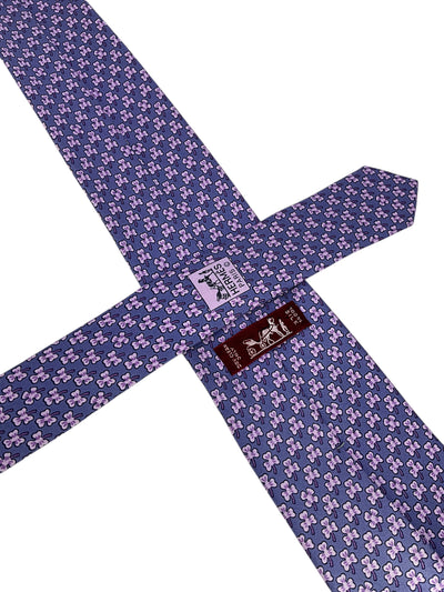 HERMES Printed Clover Silk Classic Men's Neck Tie 5005 EA-Consigned Designs