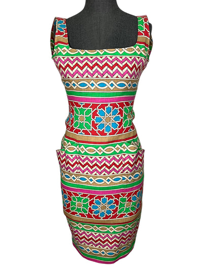 VALENTINO Vintage Geometric Printed Sleeveless Dress Size 38-Consigned Designs