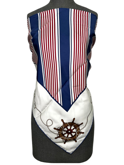 Loro Piana Nautical Sailor Striped Silk Twill Scarf NEW-Consigned Designs