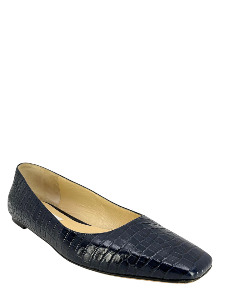 JIMMY CHOO Mirele Embossed Croc Calfskin Ballet Flats Size  display picture 1
