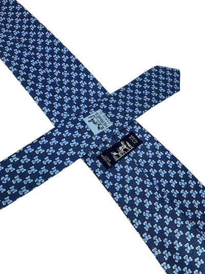 HERMES Printed Clover Silk Classic Men's Neck Tie 5005 EA-Consigned Designs