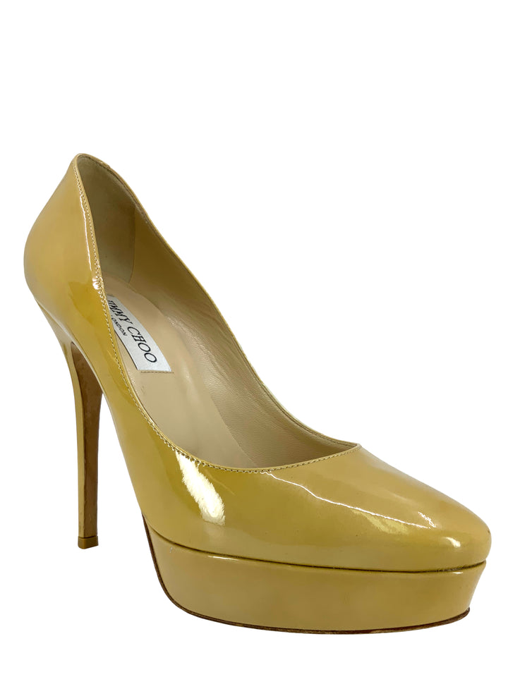 Jimmy Choo Patent Leather Alex Platform Pumps Size 7.5 - Consigned