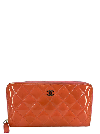 CHANEL Patent Leather Zip Around Wallet-Consigned Designs