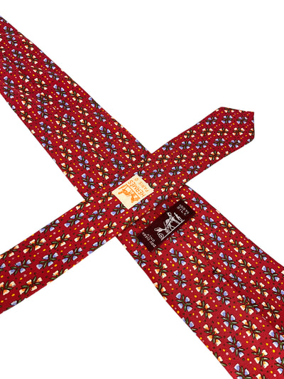 HERMES Floral Bunches Printed Silk Classic Men's Neck Tie 7798 FA-Consigned Designs