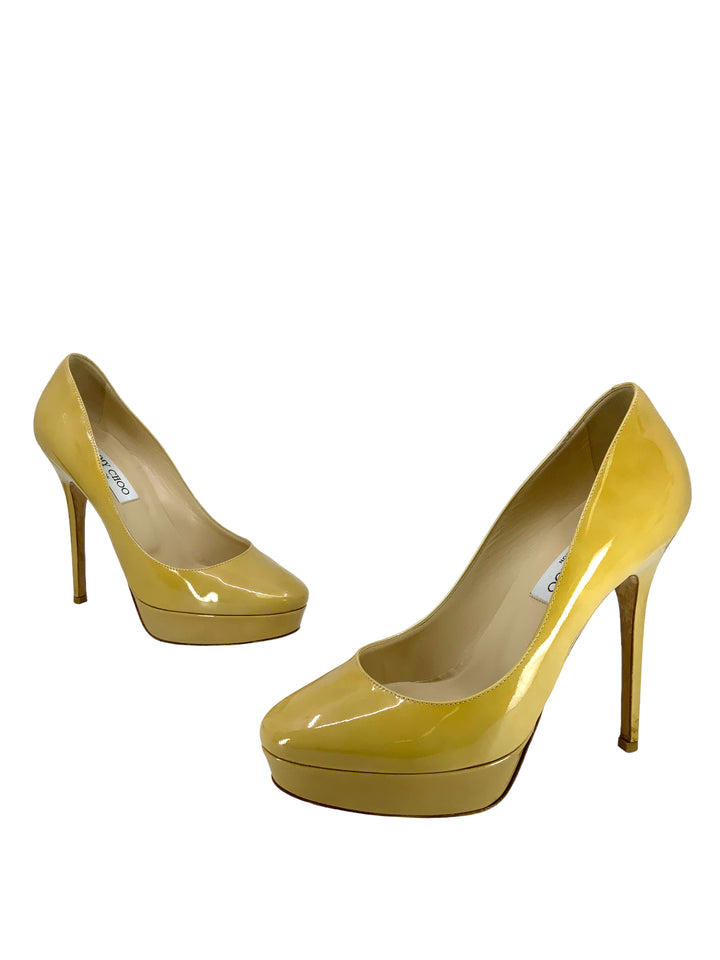 Jimmy Choo Patent Leather Alex Platform Pumps Size 7.5 - Consigned