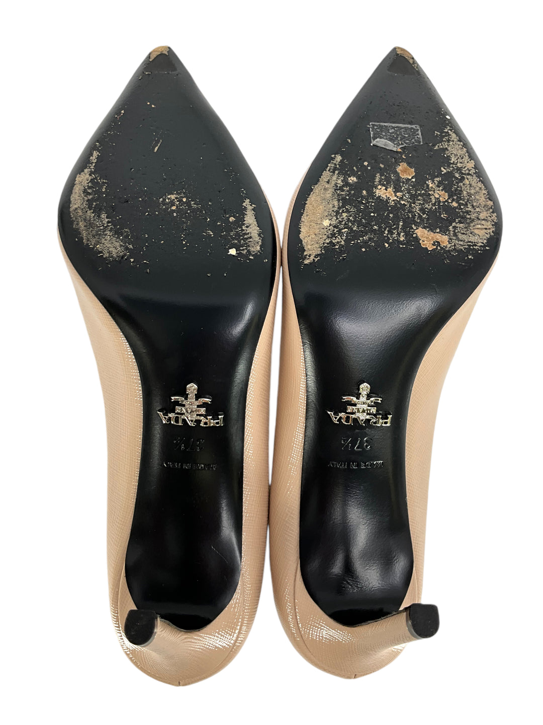 PRADA Saffiano Leather Point Toe Pumps Size 7.5 - Consigned
