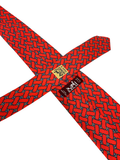 HERMES Printed Silk Classic Men's Neck Tie 996 SA-Consigned Designs