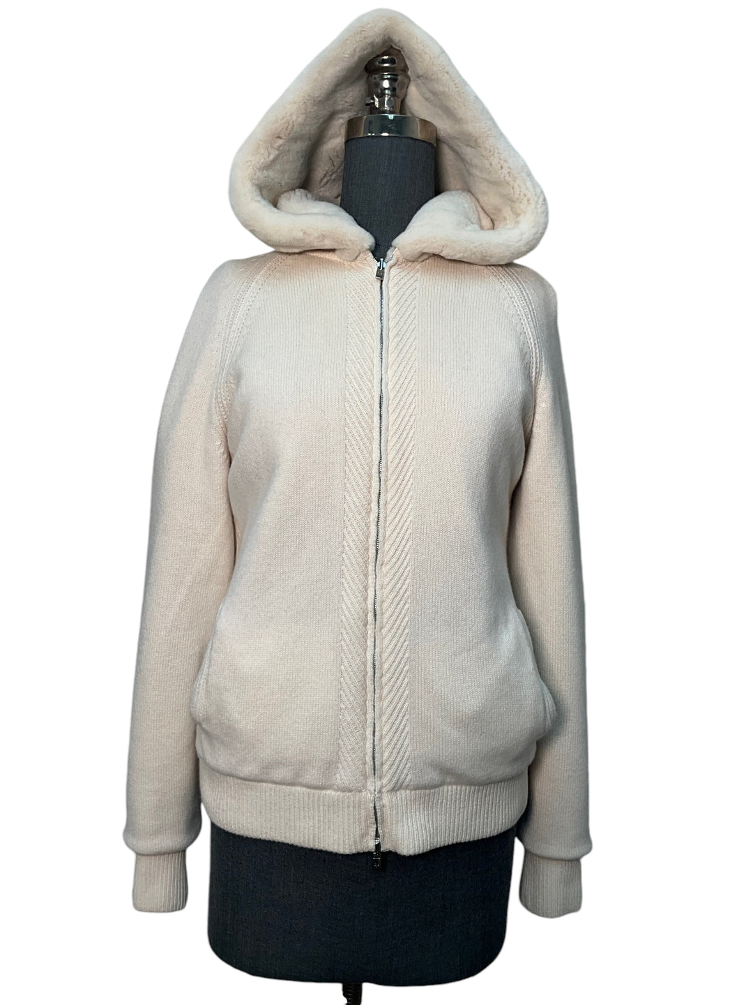 LORO PIANA Baby Cashmere Mink Fur Reversible Bomber Jacket Size M
