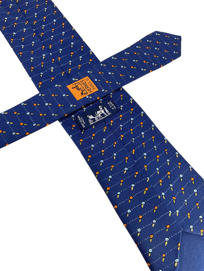 HERMES Printed Silk Classic Men's Neck Tie 7827 UA-Consigned Designs