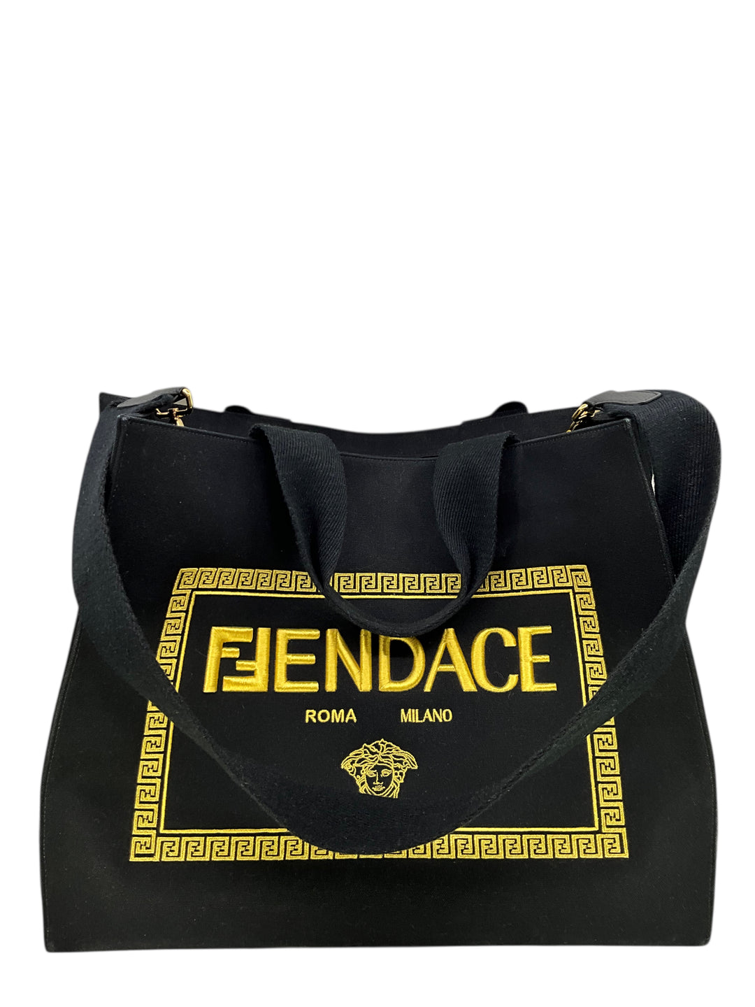 FENDI VERSACE Fendace Logo Canvas Large Shopping Tote - Consigned