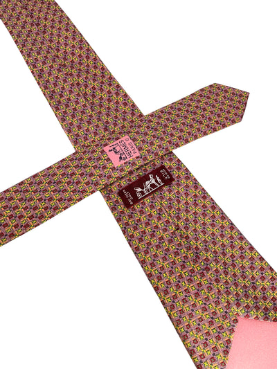 HERMES Printed Silk Classic Men's Neck Tie 7711 OA-Consigned Designs
