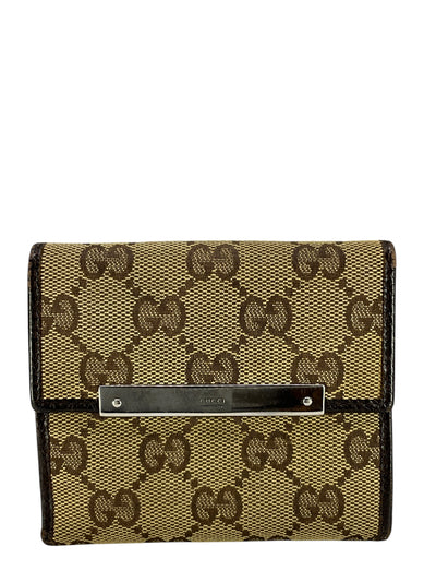 GUCCI GG Monogram Canvas Flap Wallet-Consigned Designs