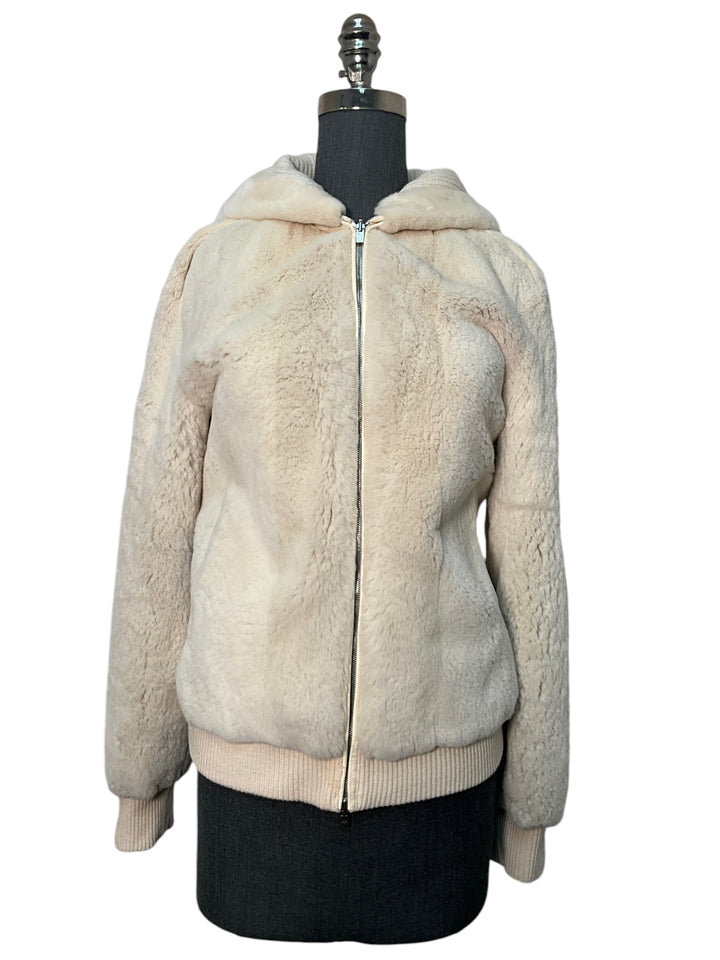 LORO PIANA Baby Cashmere Mink Fur Reversible Bomber Jacket Size M