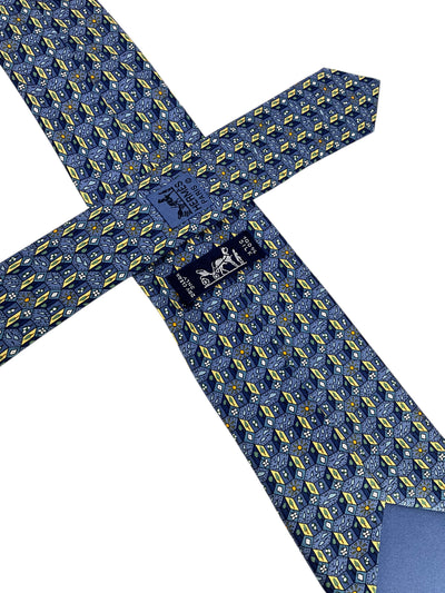 HERMES Printed Silk Classic Men's Neck Tie 7768 FA-Consigned Designs