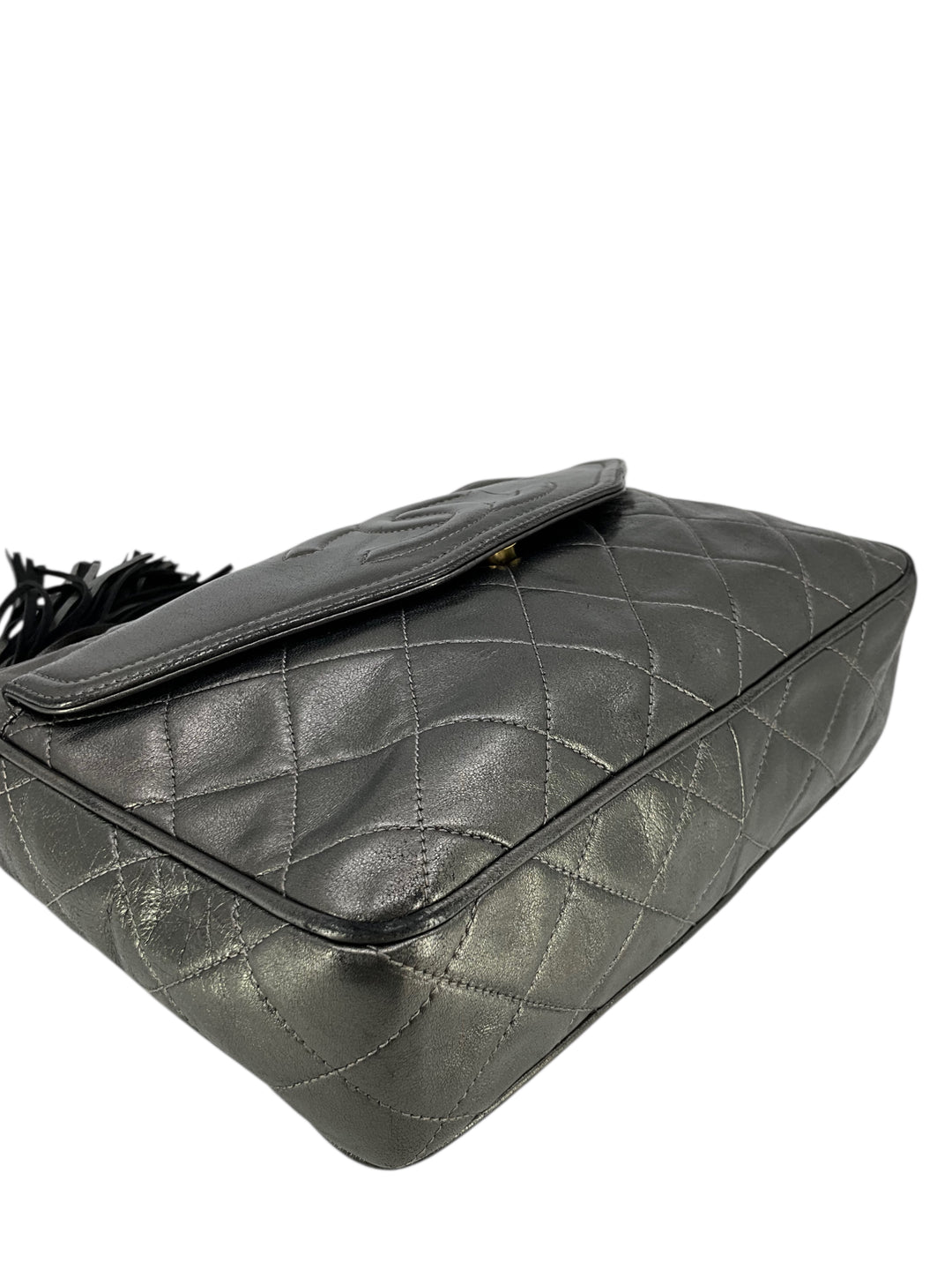 Chanel Vintage Front Pocket Quilted Lambskin Medium Camera Bag