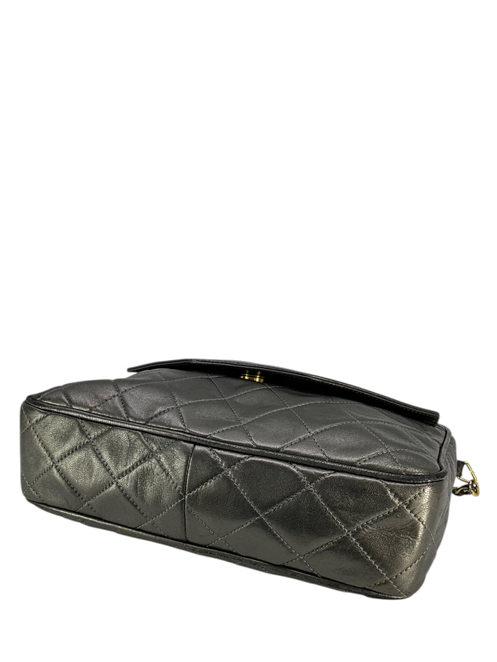 Chanel Vintage Front Pocket Quilted Lambskin Medium Camera Bag