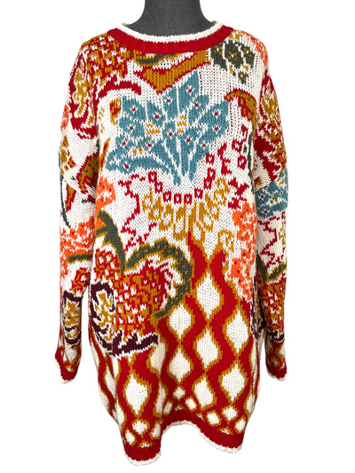 ETRO Jacquard Wool Blend Oversized Sweater Size XL-Consigned Designs