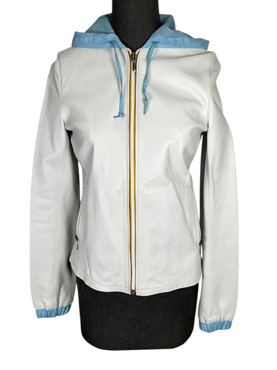 Miu Miu Leather Hooded Jacket Size M-Consigned Designs