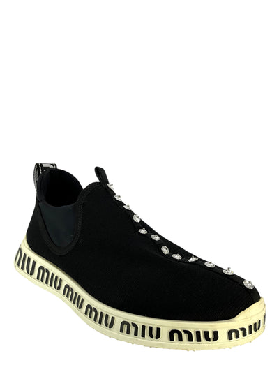 MIU MIU Jeweled Stretch Logo Sneakers Size 11-Consigned Designs