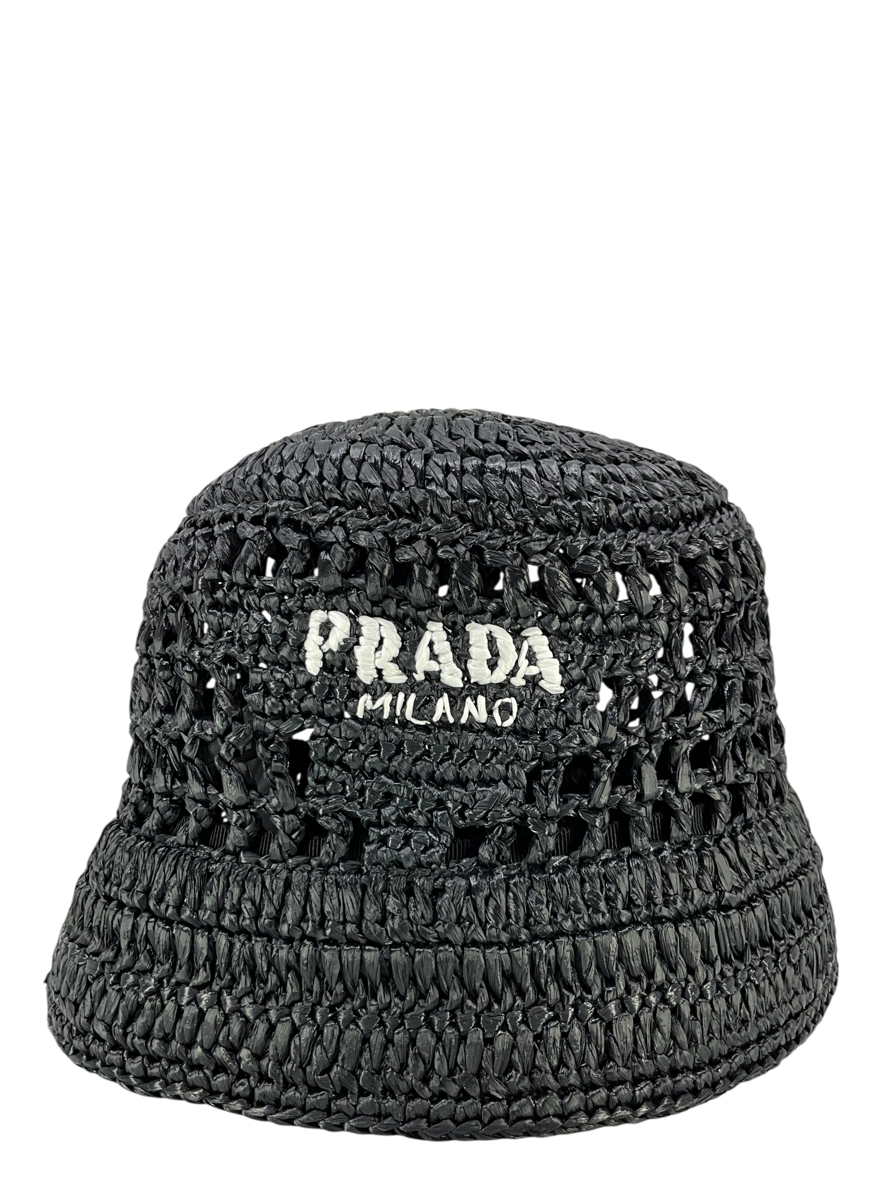 Prada Crochet Raffia Bucket Hat - Consigned Designs