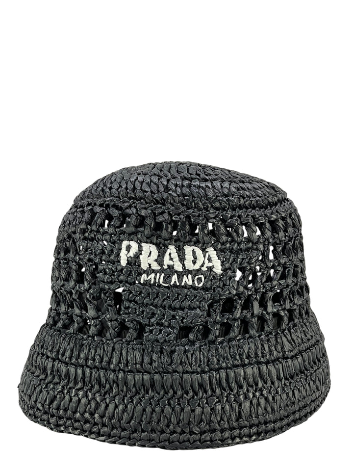 Prada Crochet Raffia Bucket Hat - Consigned Designs