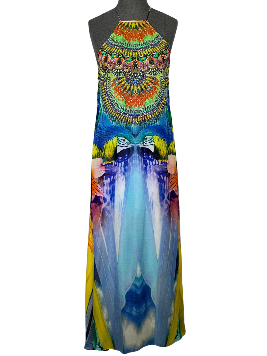 camilla long dress Sheer Overlay Size S NEW retro glam Glints of shine reflect Weston Denim Mini Dress Size:XXS-2