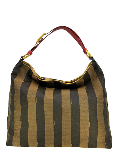 FENDI Vintage Pequin Striped Canvas Hobo NEW-Consigned Designs