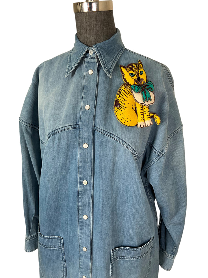 denim shirt dress oversized ABBEY] Light Wash Super Soft Oversized Shirt Dress – HIDDEN JEANS main image 1