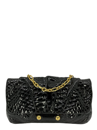 MCM Embossed Crocodile Flap Shoulder Bag-Consigned Designs